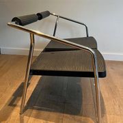 Canapé Design ‘System’, Chrome & Caoutchouc Noir, France, vers 1970