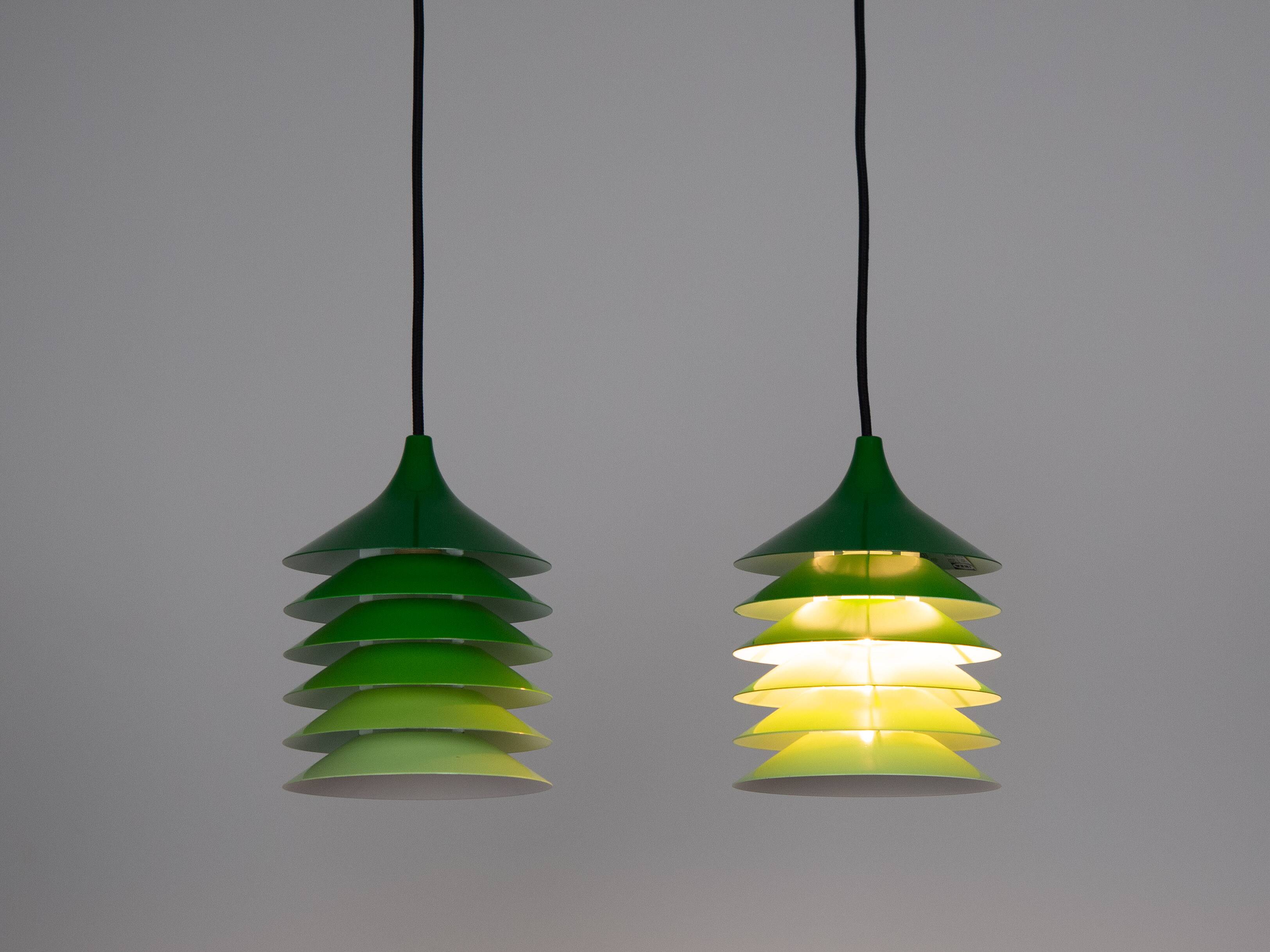 Pair of vintage Danish Duett pendants by Bent Gentzel Boysen, IKEA, 19