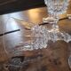 Set of 9 fine cut crystal stemmed glasses - France, circa 1950