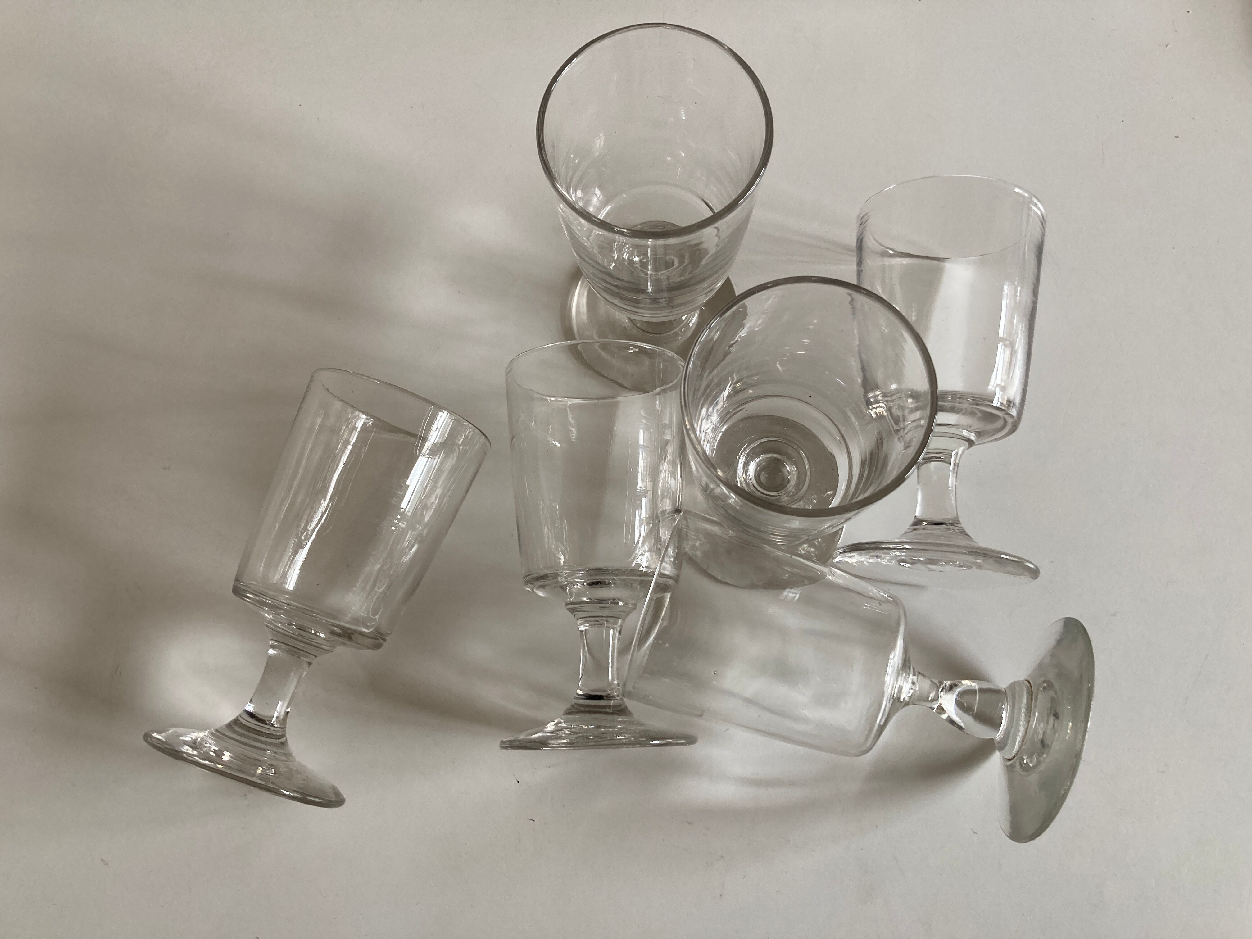 Set de 6 verres de campagne 19e rouleau à pied