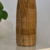 Grande bouteille en verre et osier