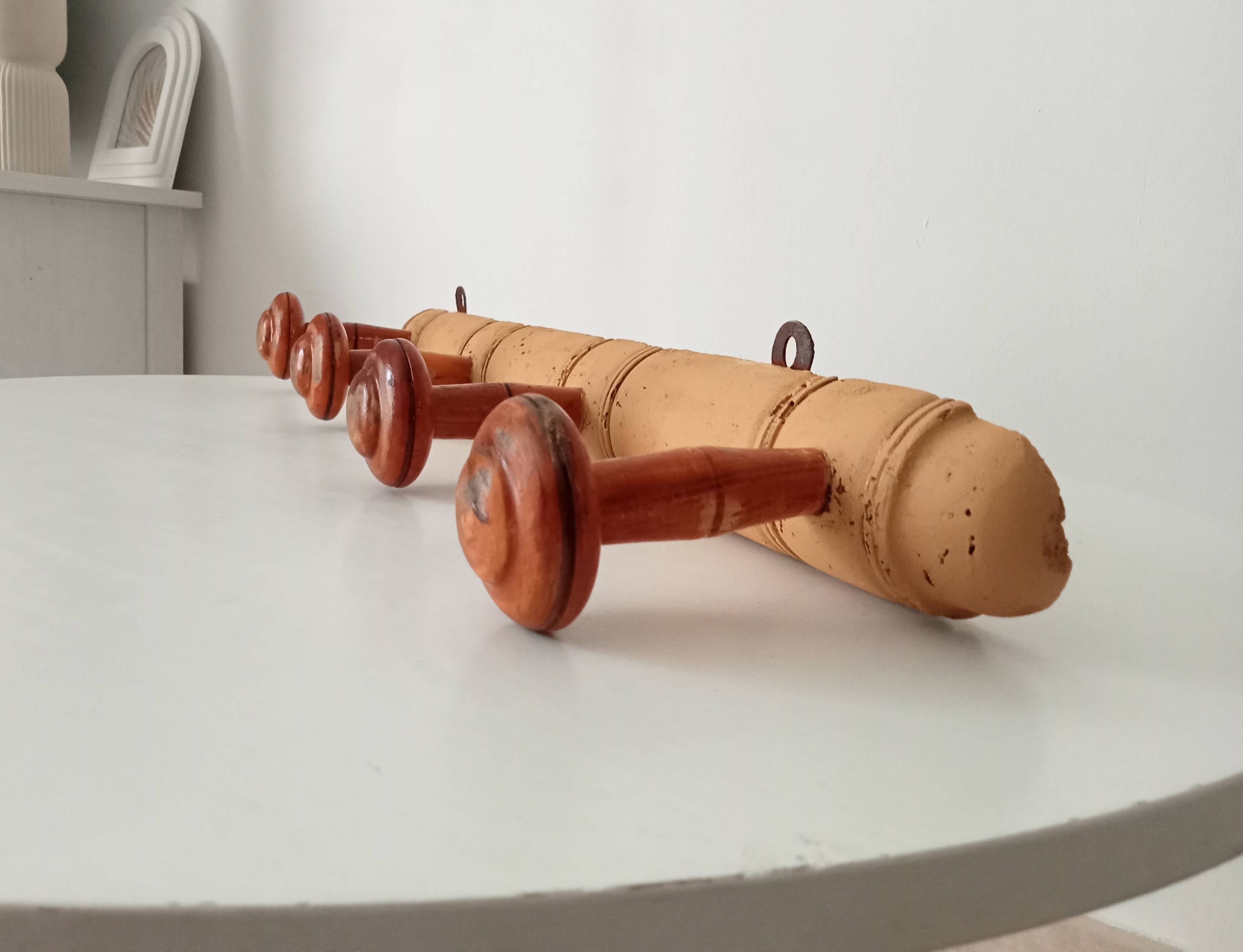 Antique wall coat rack from the 40s/50s