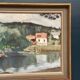 Swedish Oil on Canvas – “Lake with Houses” by G. Arner – Signed