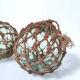 Lot 2 flotteurs marin boule verre et corde