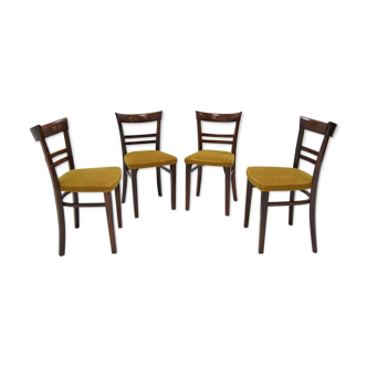 Ensemble de quatre chaises à manger Art Déco par Fischel, années 1930.