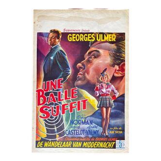 Original cinema poster "Une balle suffit" Georges Ulmer 37x55cm 1954