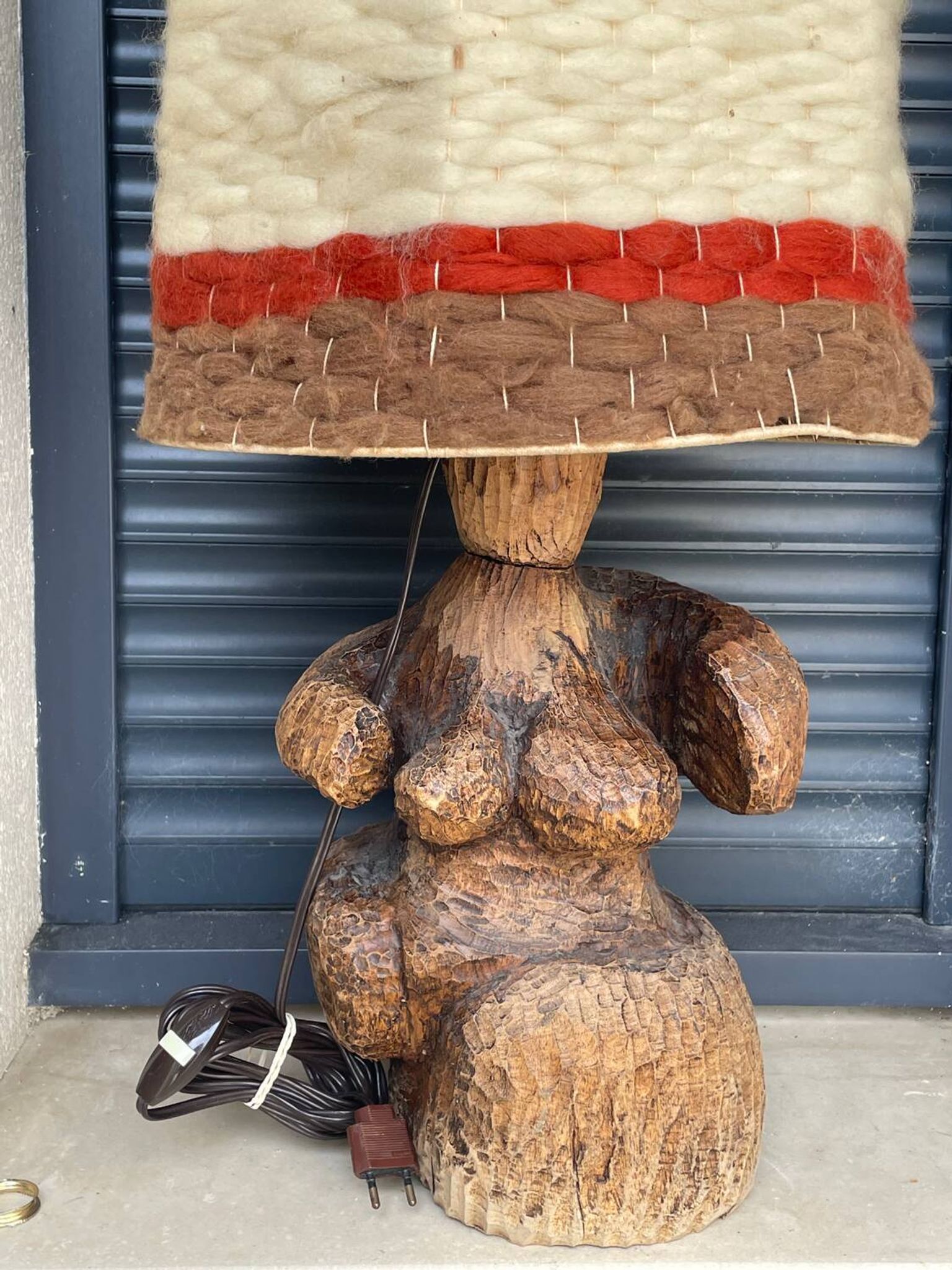 Vintage 70's wool lampshade
