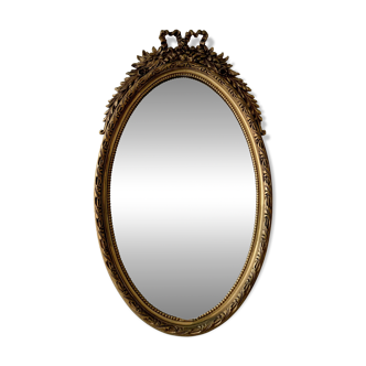 Miroir ovale doré vintage