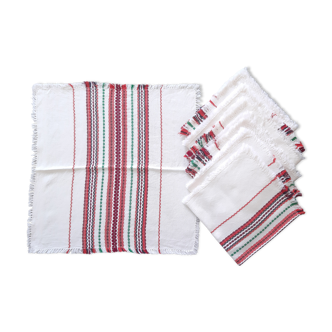 6 serviettes à franges