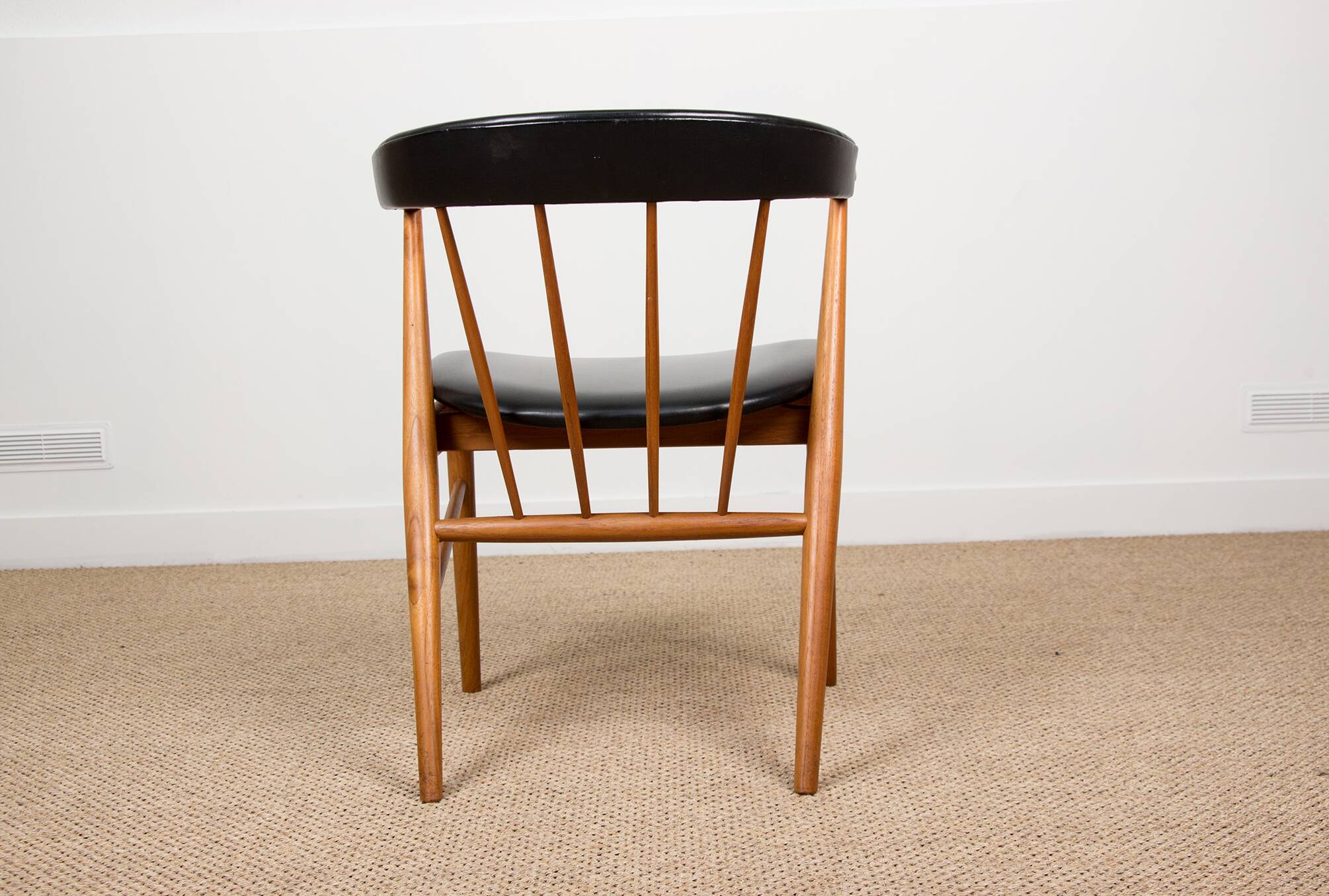 Danish armchair in teak and skai by Helge Sibast for Sibast 1955.