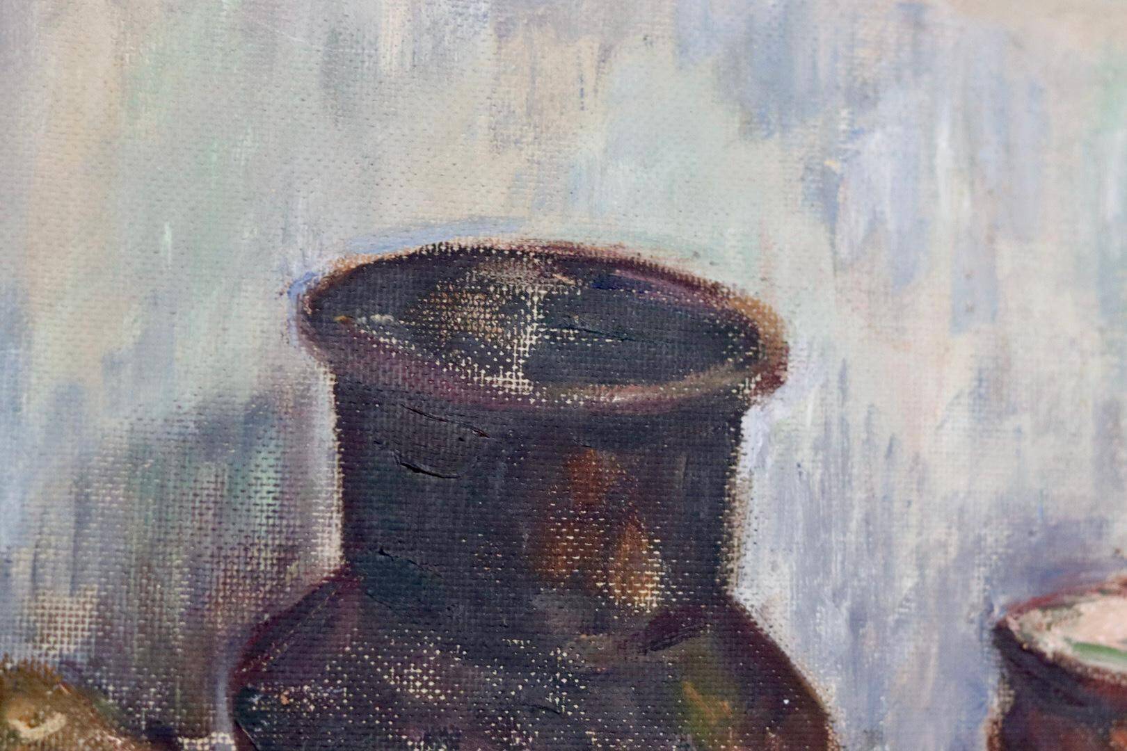 Original Swedish oil on panel "Still Life" vintage and framed.