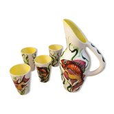 Pichet et ses 4 gobelets vallauris