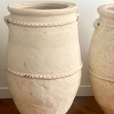 Rustic jar in bleached terracotta pottery xl