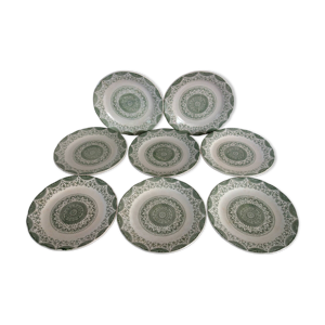 8 assiettes plates en - fine