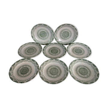 8 assiettes plates en faïence Fine Ware