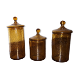 Blown and bubbled glass jars