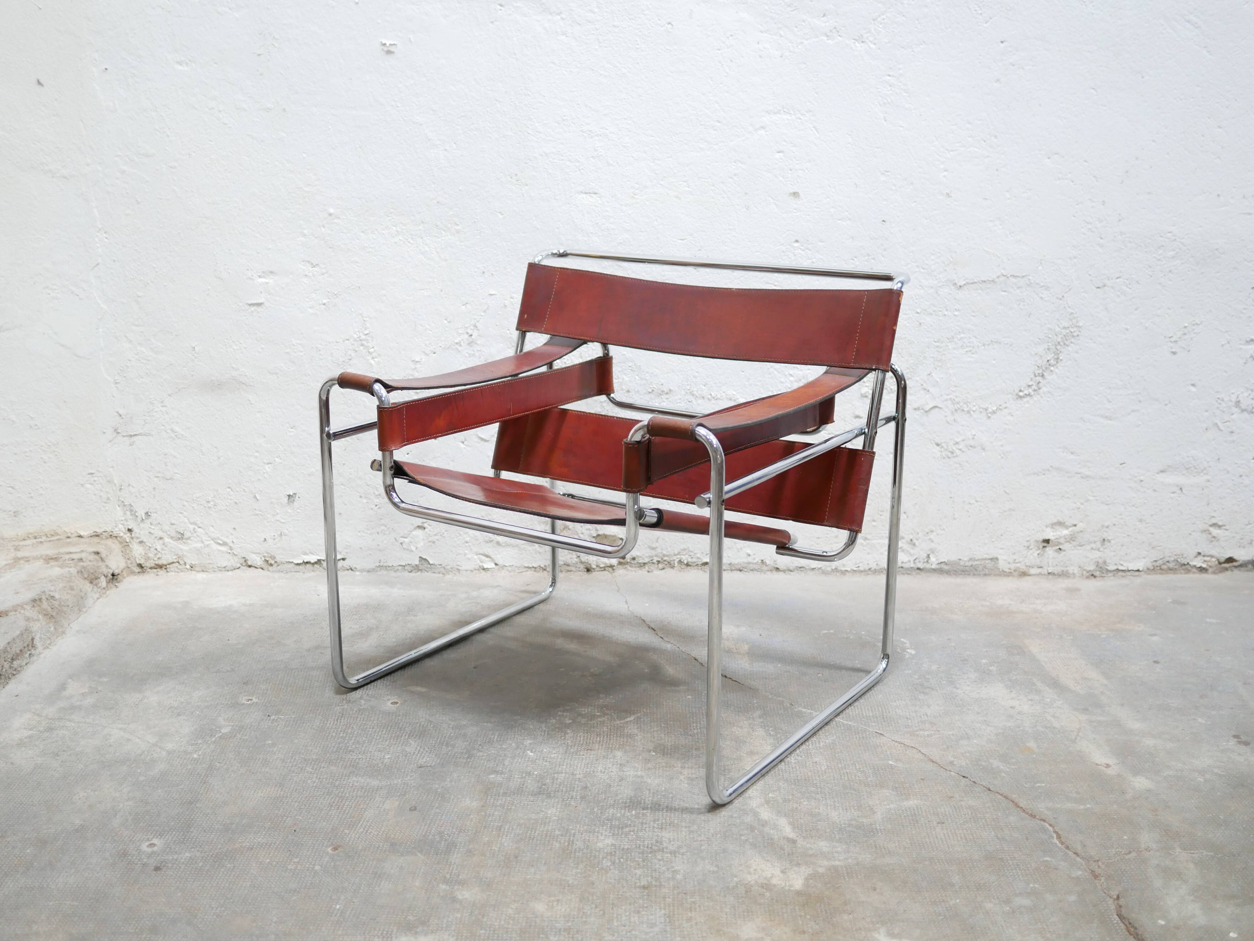 Fauteuil Wassily B3 vintage par Marcel Breuer