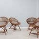 Mid century rattan shell-shaped chairs 1950s