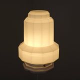 French Art Deco Skyscraper Ceiling Light White Opaque Glass - Limoges Mount