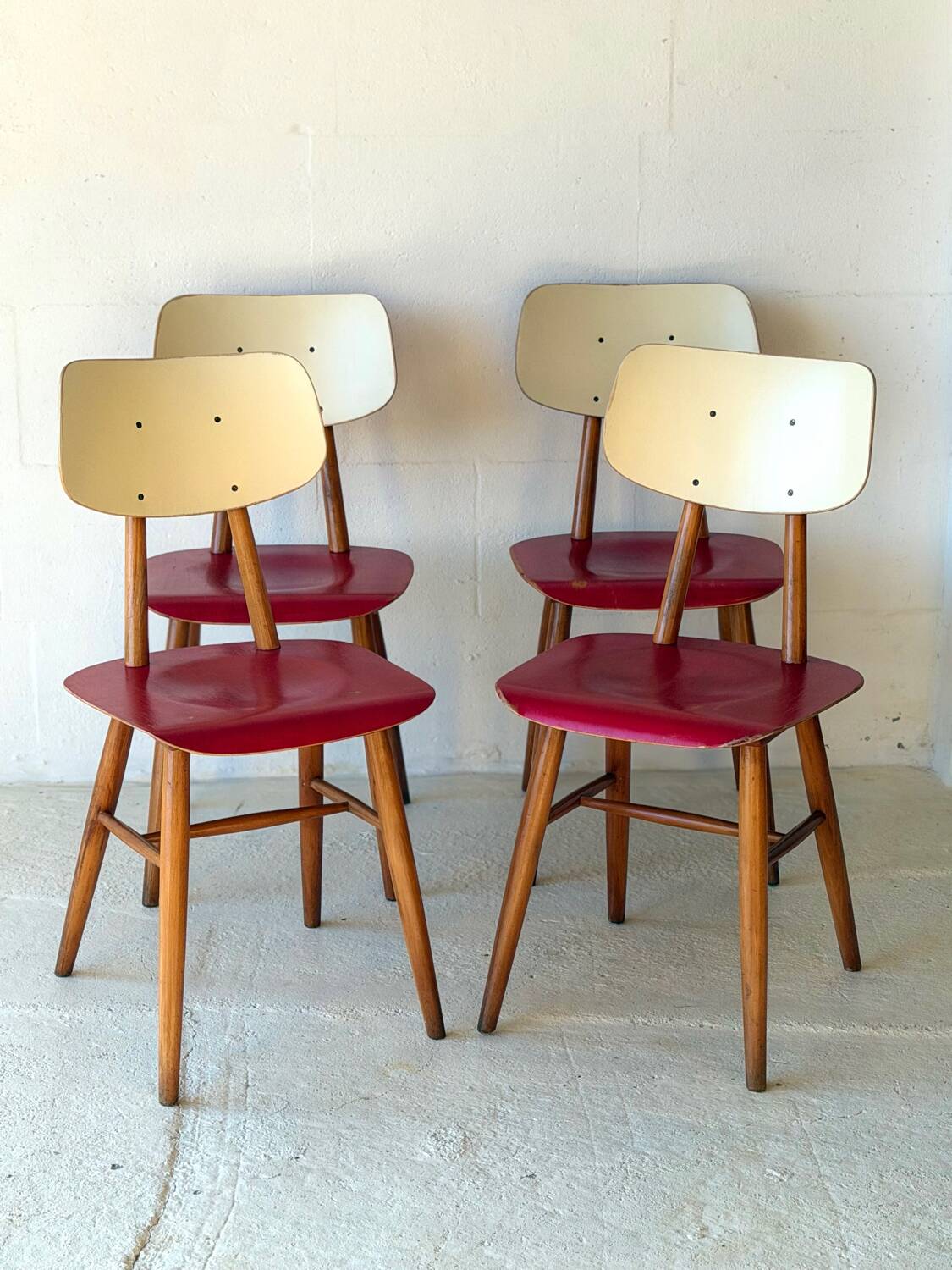 Dining Red Chairs by TON, 1960’