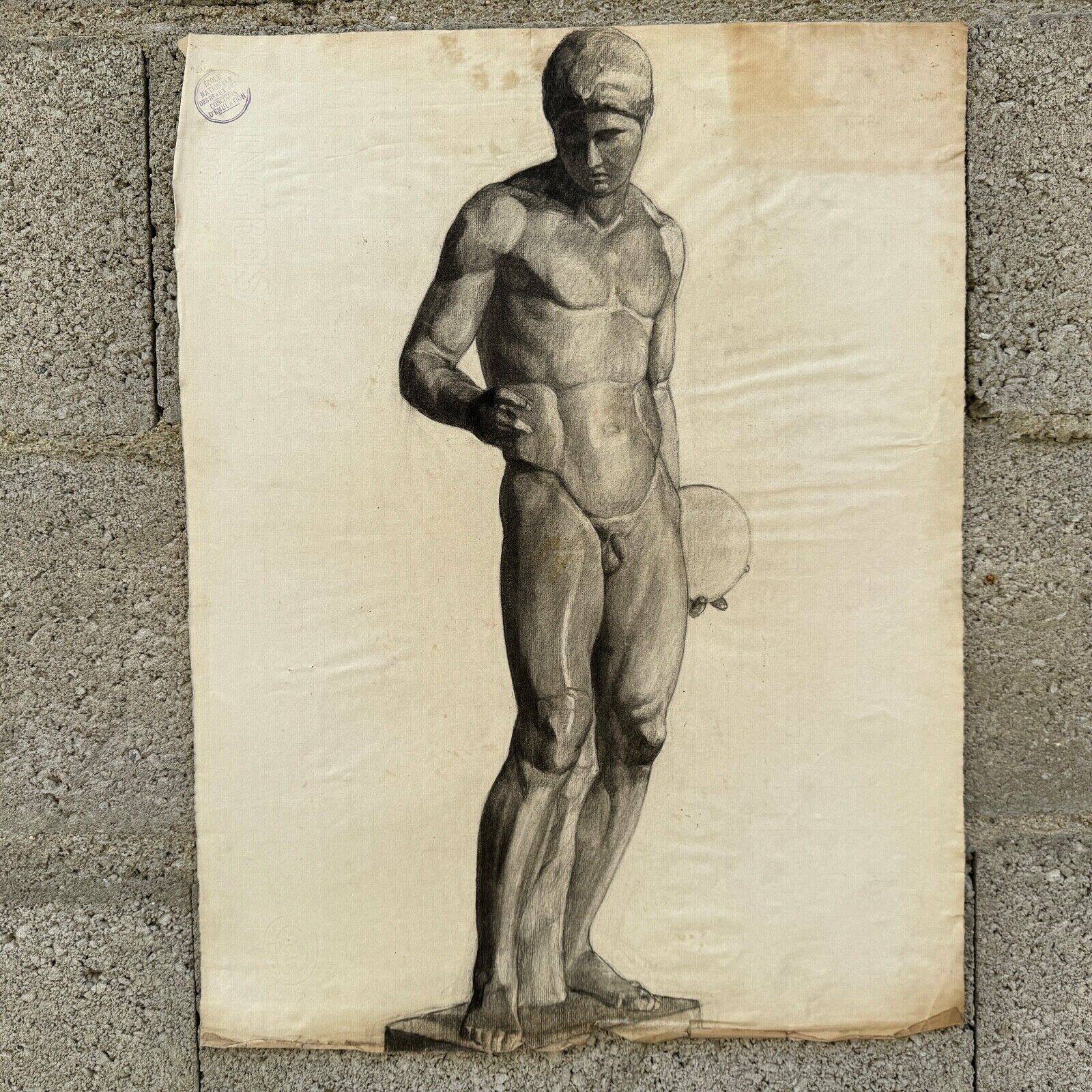 Academic Nude in Antique by Berger dit Lheureux Biloul Fine Arts 20th