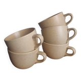 5 jolies tasses en grès vintage