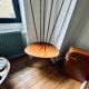 Vintage floor lamp with wooden shelf 50'