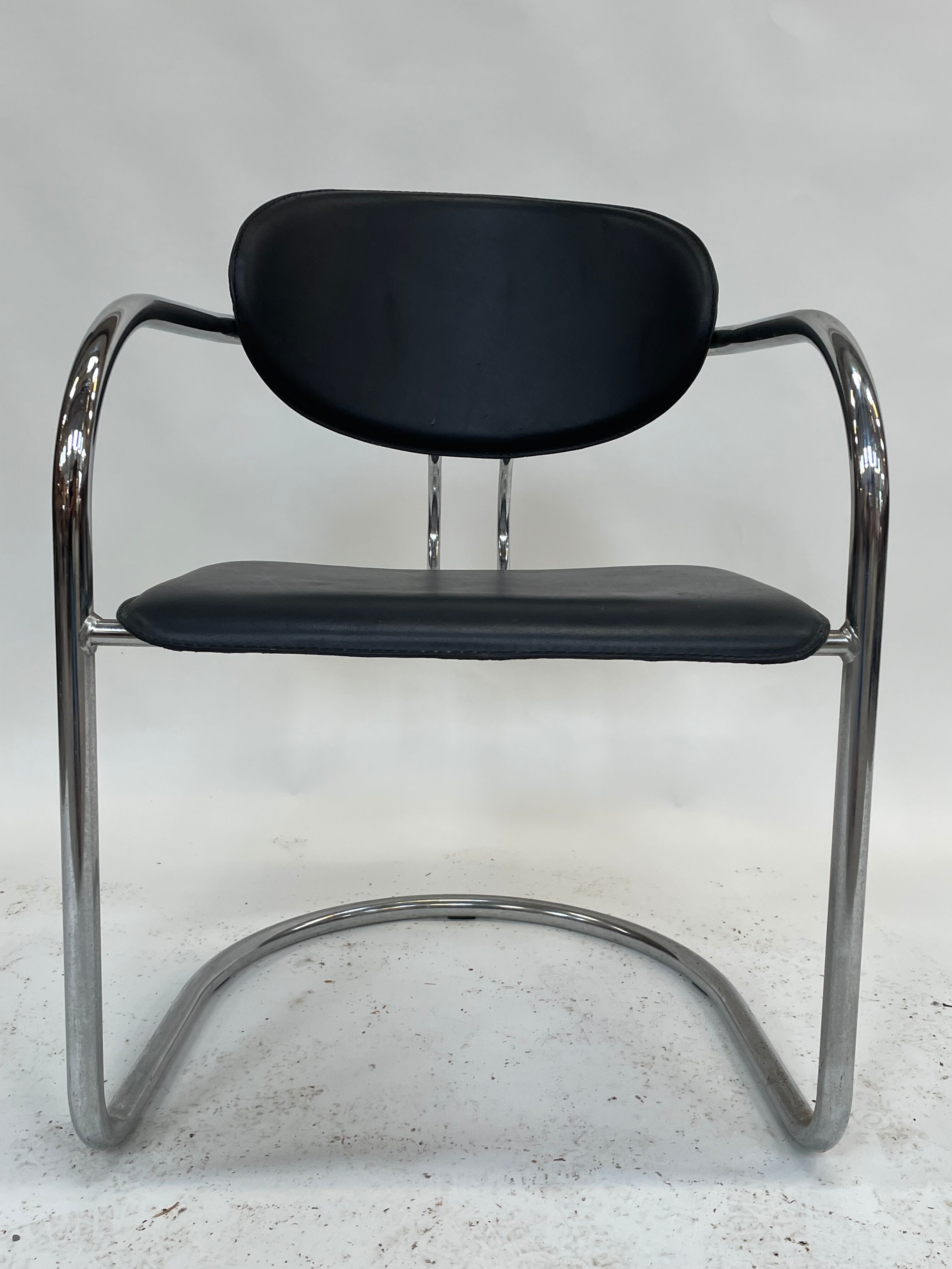 Vintage dining chair effezeta made in Italy design chrome