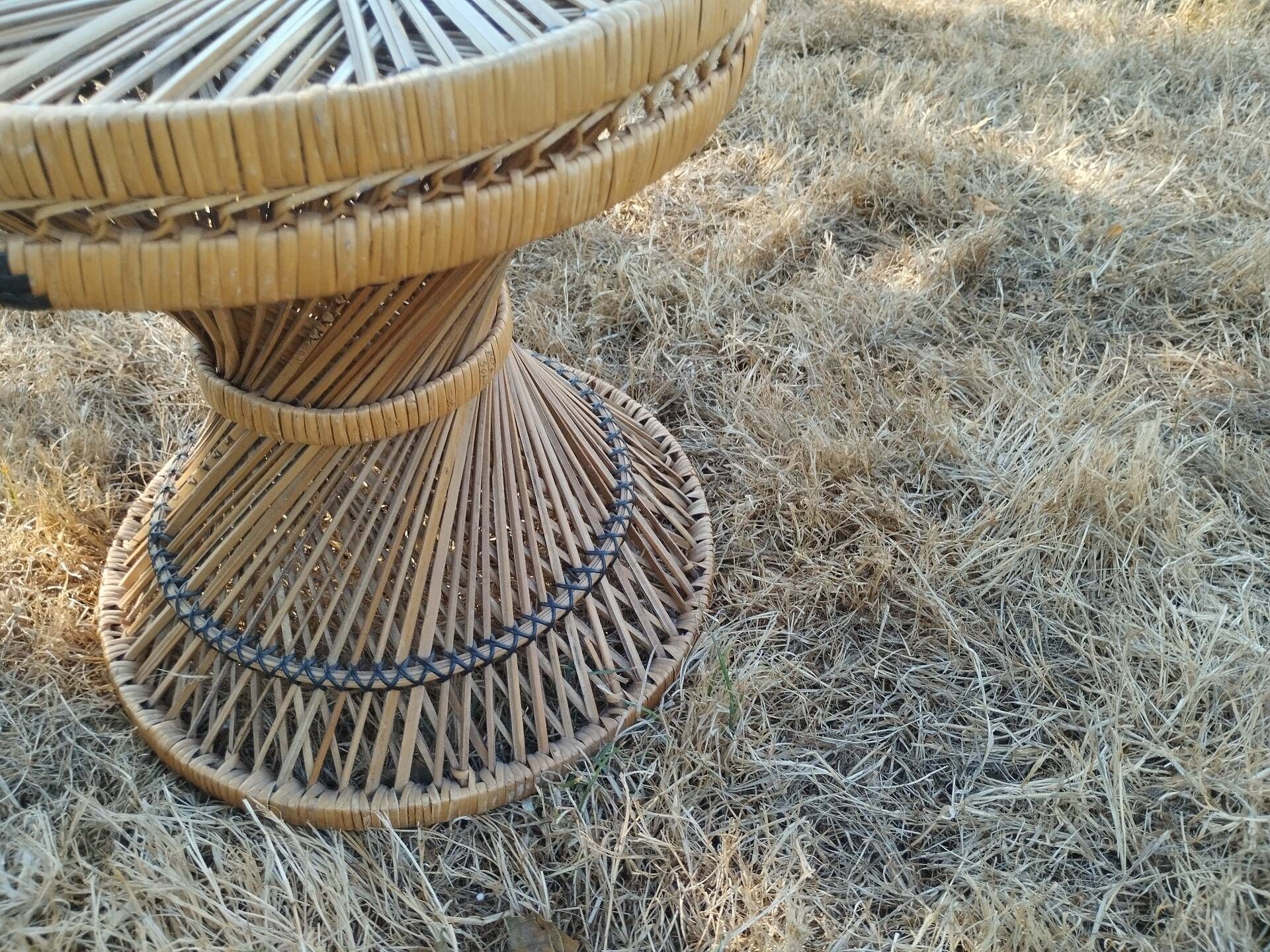 Vintage antique rattan wicker chair armchair