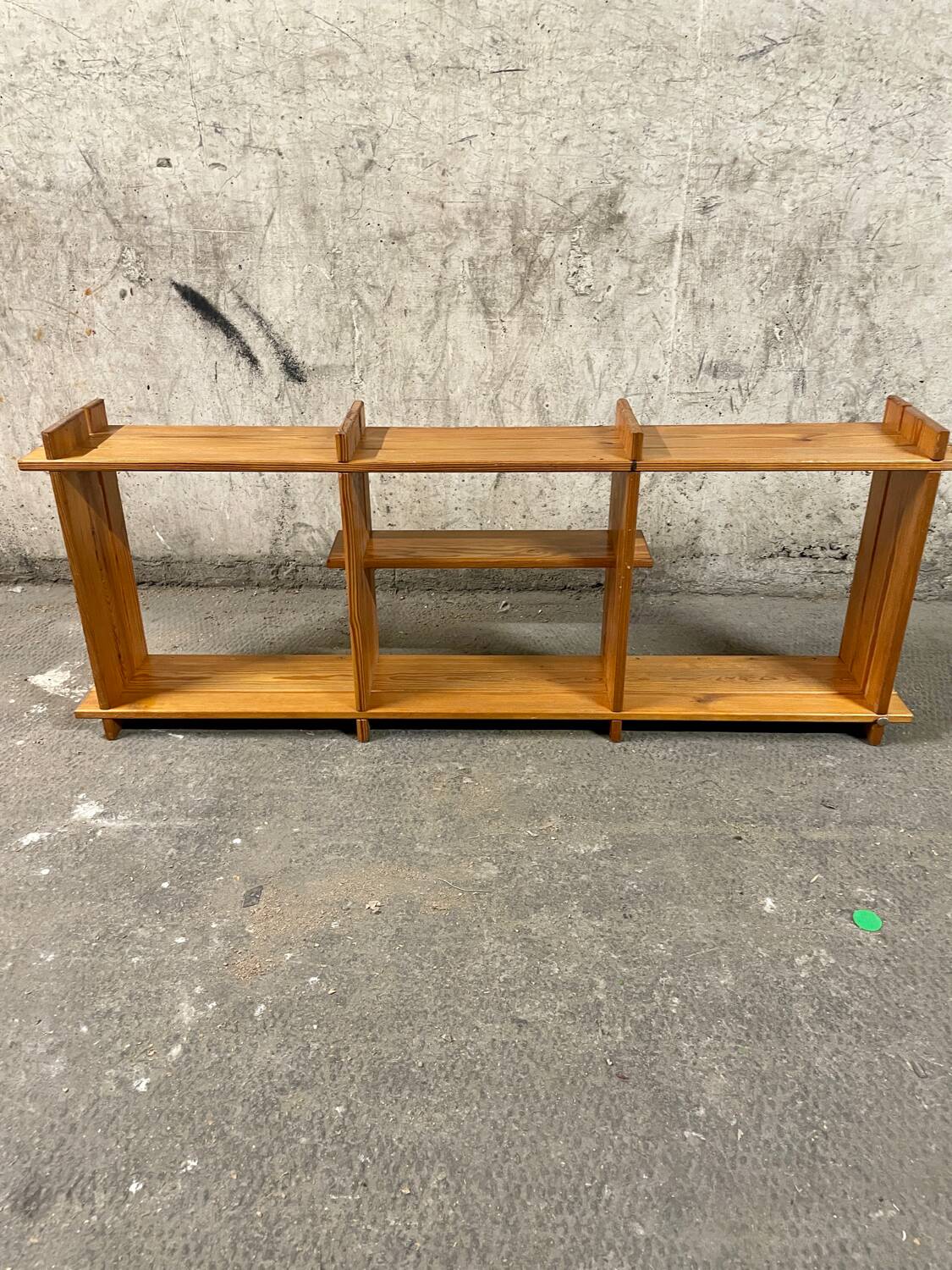 Pair of pine wall shelves
