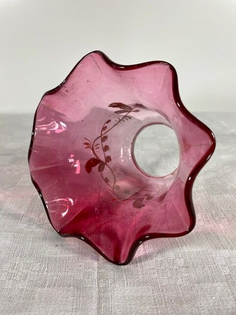 Pink glass lampshade for floor lamp