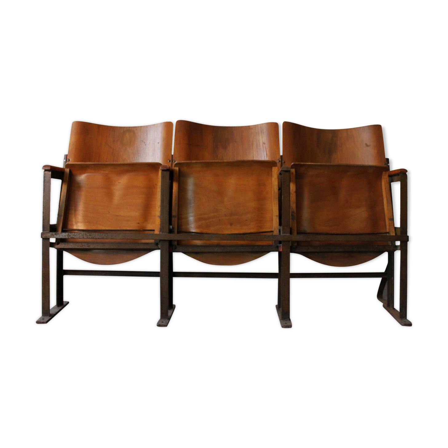 Suite de 3 fauteuils de cinéma strapontins, 1930