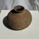 Small round ancient vase in engraved terracotta, Indonesian polychromy H10 D1