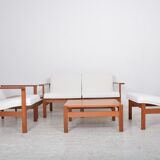 Ensemble de 4 fauteuils et 2 tables basses « Moduline » conçu par Ole Gjerlov Knudsen