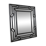 Miroir à parecloses laqué noir – Deknudt – Belgique, vers 1980