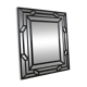 Black lacquered mirror with glazing bars – Deknudt – Belgium, circa 1980