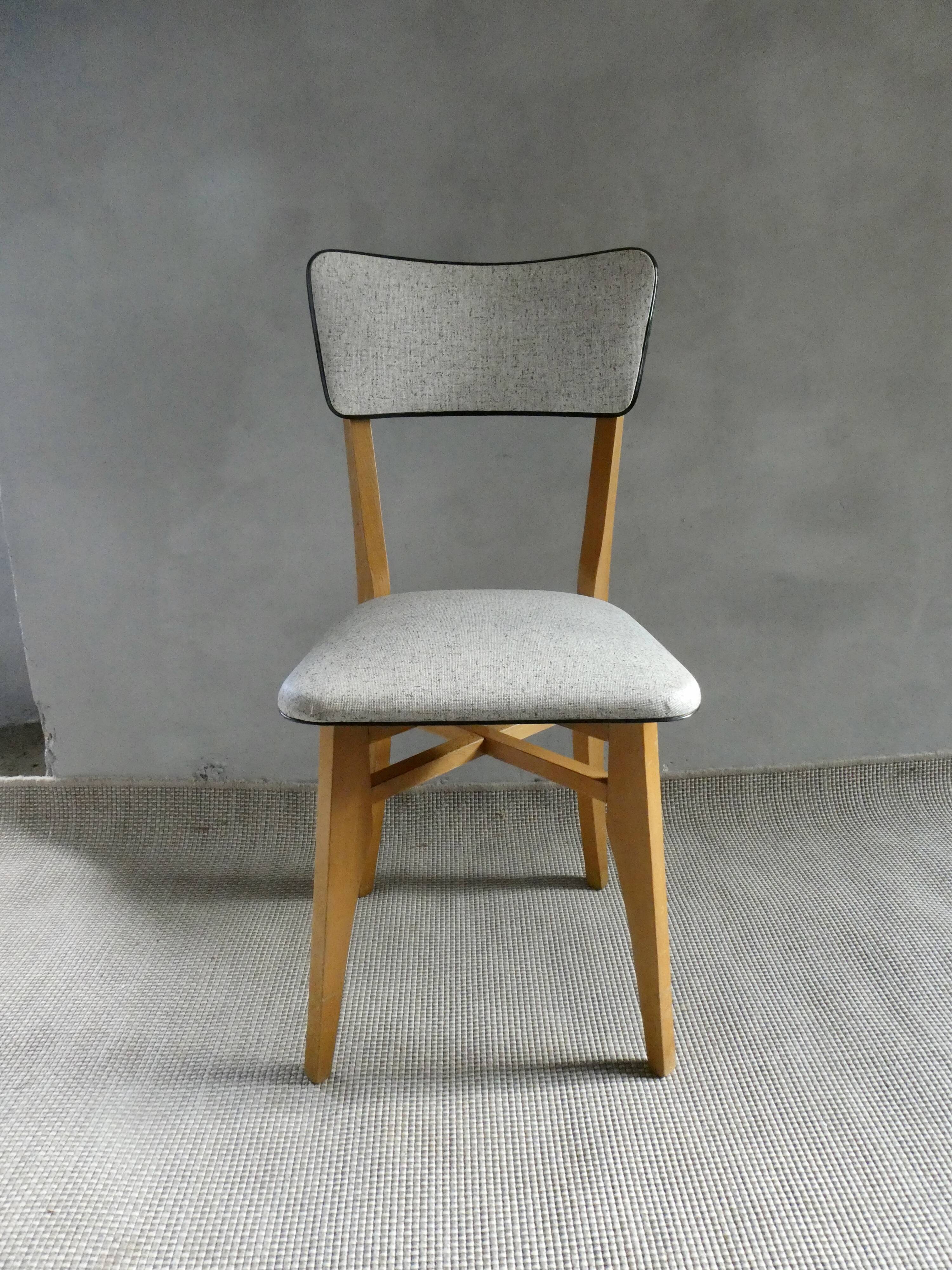 60s bistro chair, in wood and imitation leather