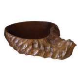 Large monoxyle carved wooden bowl