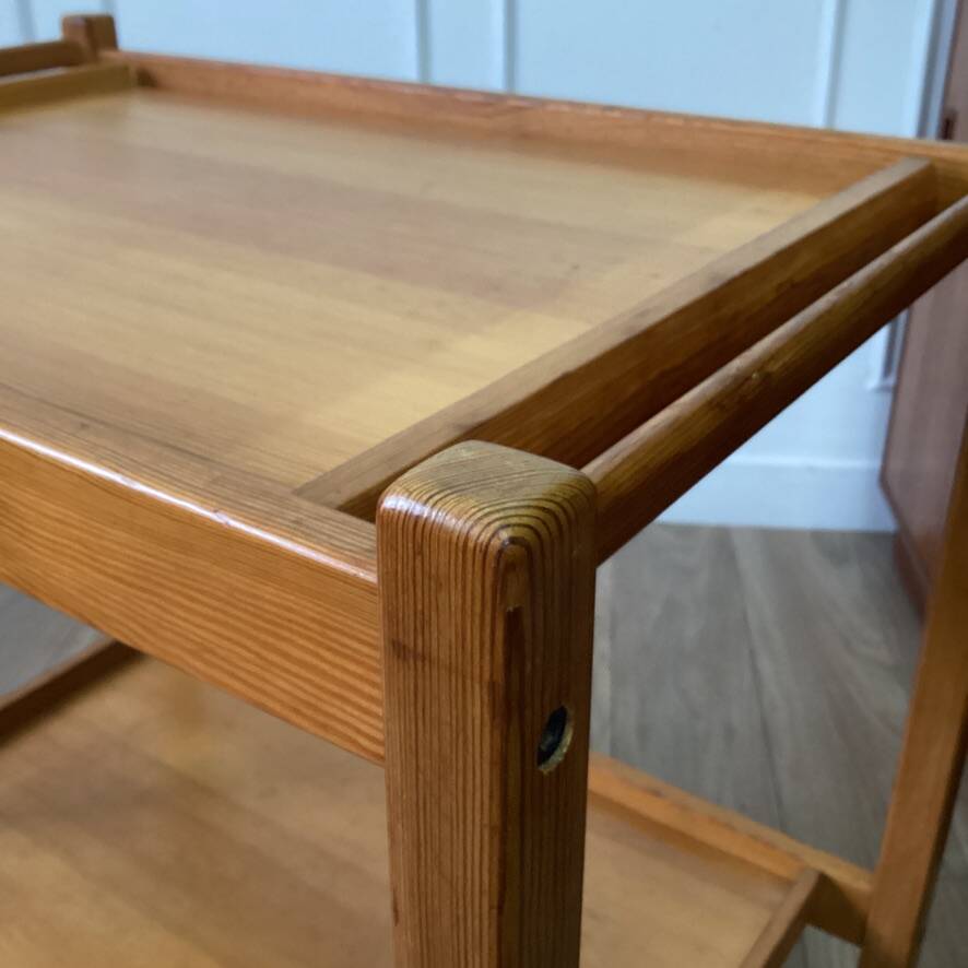 Pine serving trolley