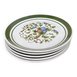 Set of 5 floral ceramic plates by Gualdi Tadino 60s
