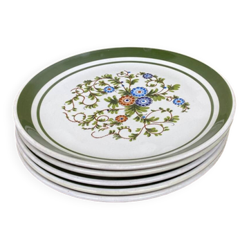 Set of 5 floral ceramic plates by Gualdi Tadino 60s
