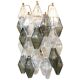 Transparent and fume’ “poliedri” murano glass wall sconce