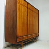 Vintage wooden wardrobe scandinavian style / compass feet spindles wardrobe