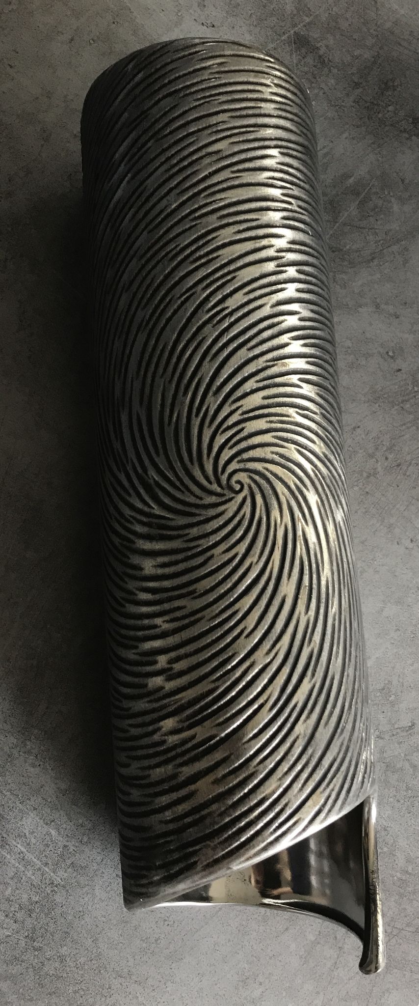 Vase tubulaire en céramique à effet de couleur argenté 39 cm