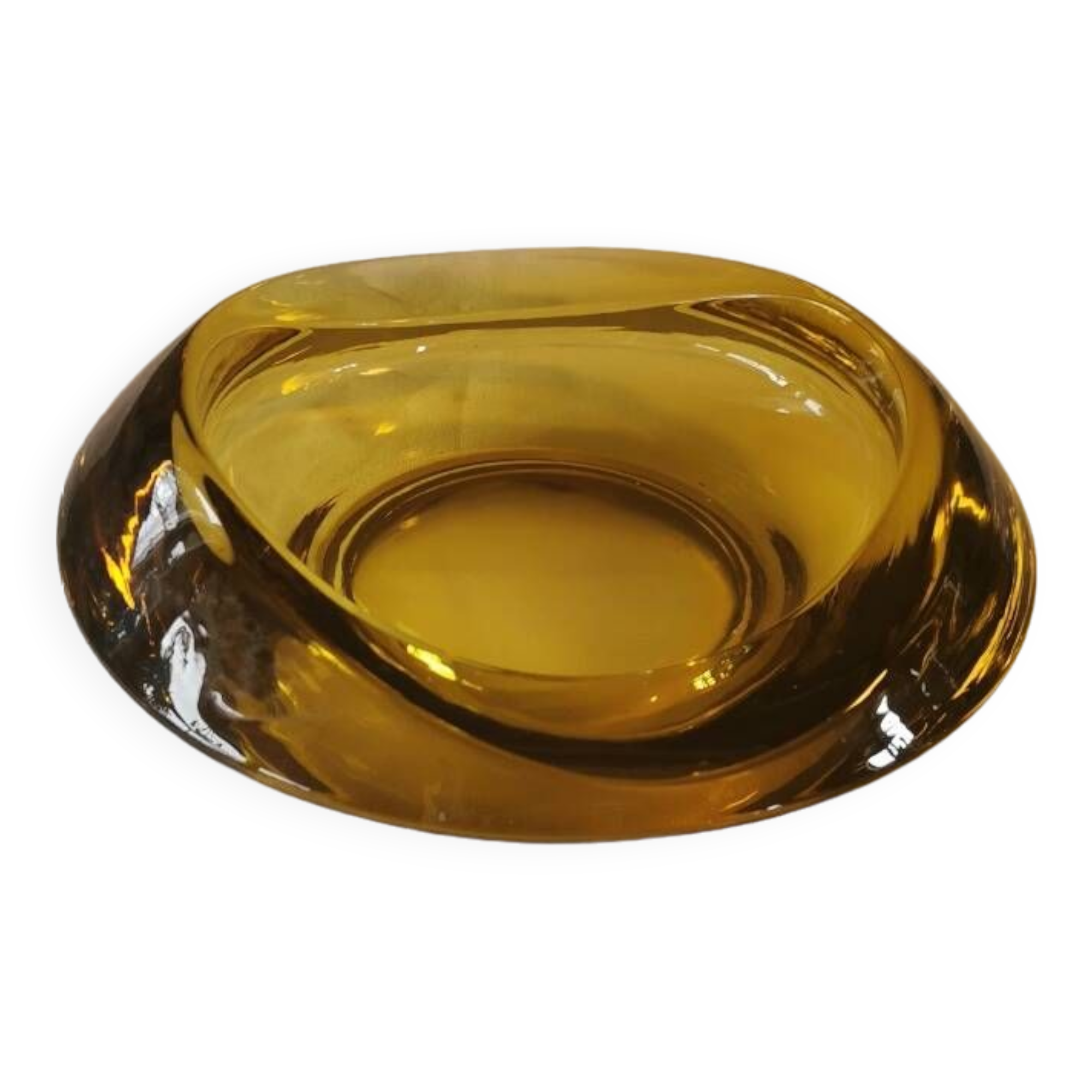 Vintage amber glass pocket tray