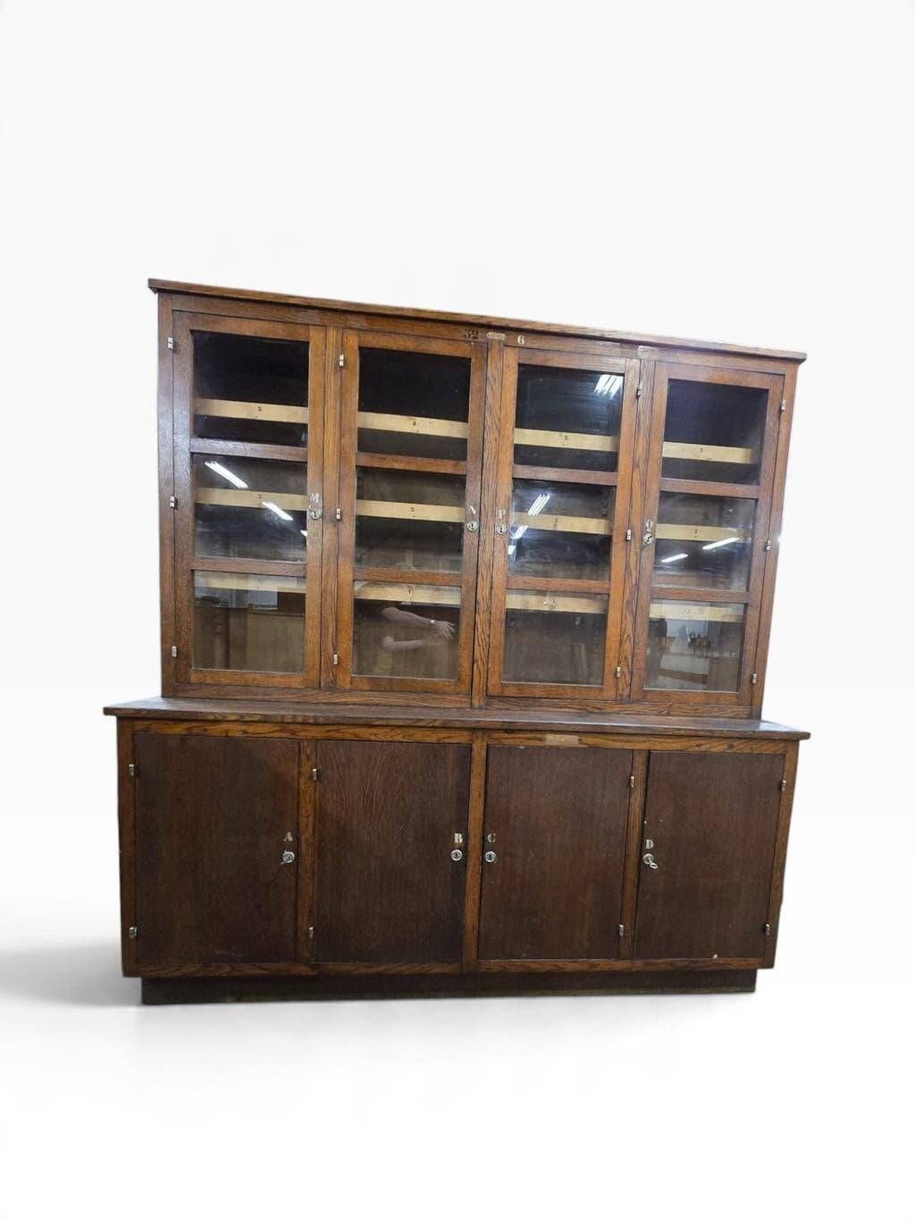 Vintage XL industrial display cabinet / pharmacy cabinet / laboratory cabinet