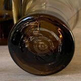 Six large smoked blown glasses 1970