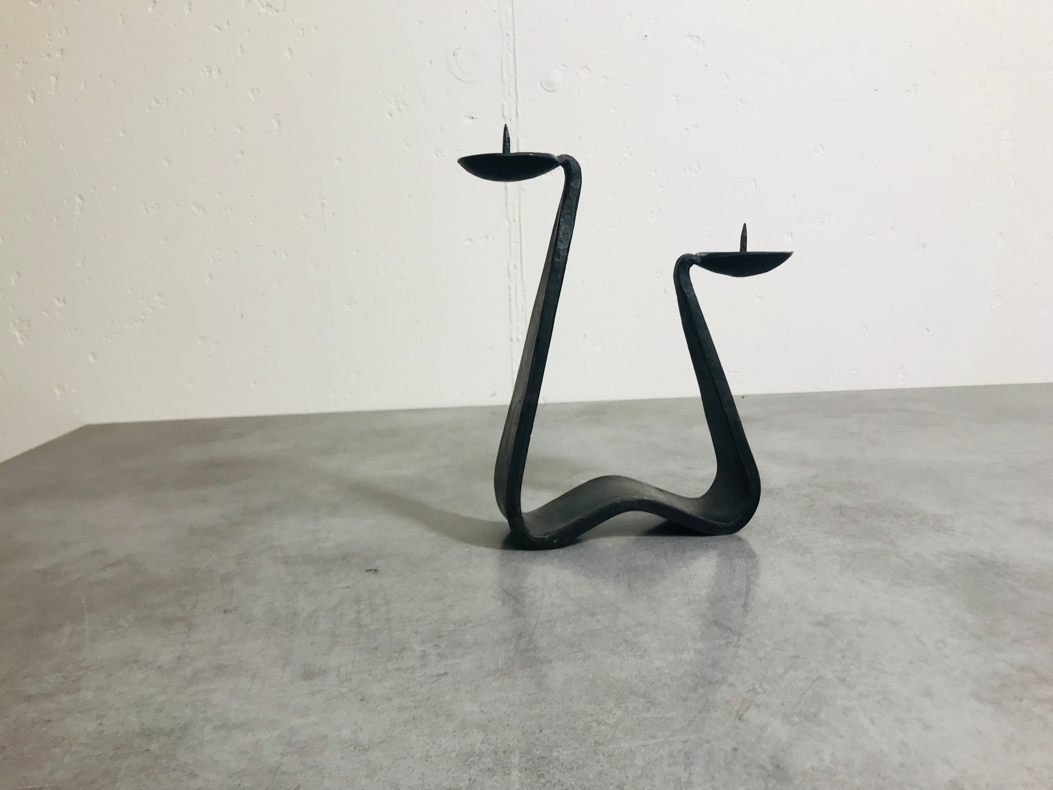 Modernist brutalist candle holder