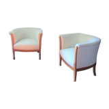 Paire fauteuils tonneau