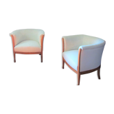Paire fauteuils tonneau